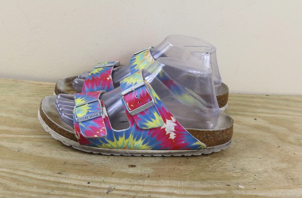 Birkenstock Sandals 8 Narrow Arizona Tie Dye Slides Buckle Shoes